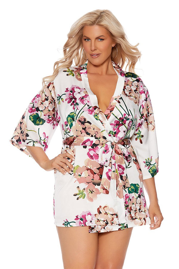 Charmeuse Kimono Robe Plus Size