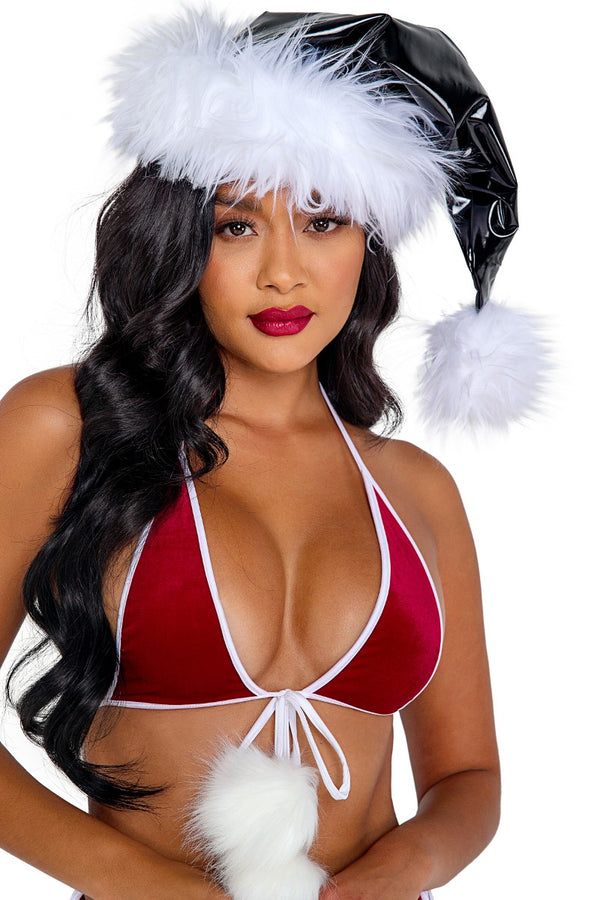 Vinyl & Faux Fur Santa Hat