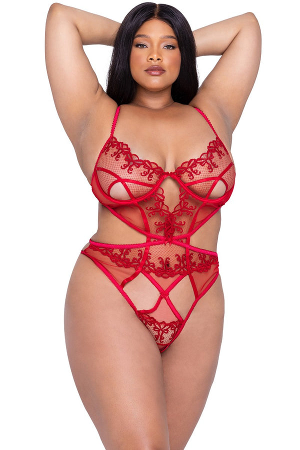 Rouge Bow Teddy Plus Size