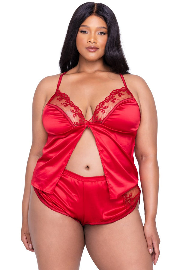 Rouge Bow 2-Piece Camisole Lounge Set Plus Size