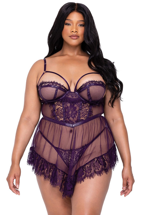 Sugar Plum Babydoll 2-Piece Set Plus Size