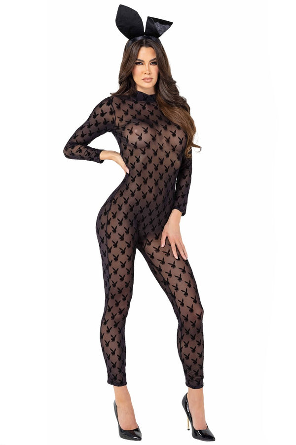 Sheer Playboy Bunny Bodysuit Costume