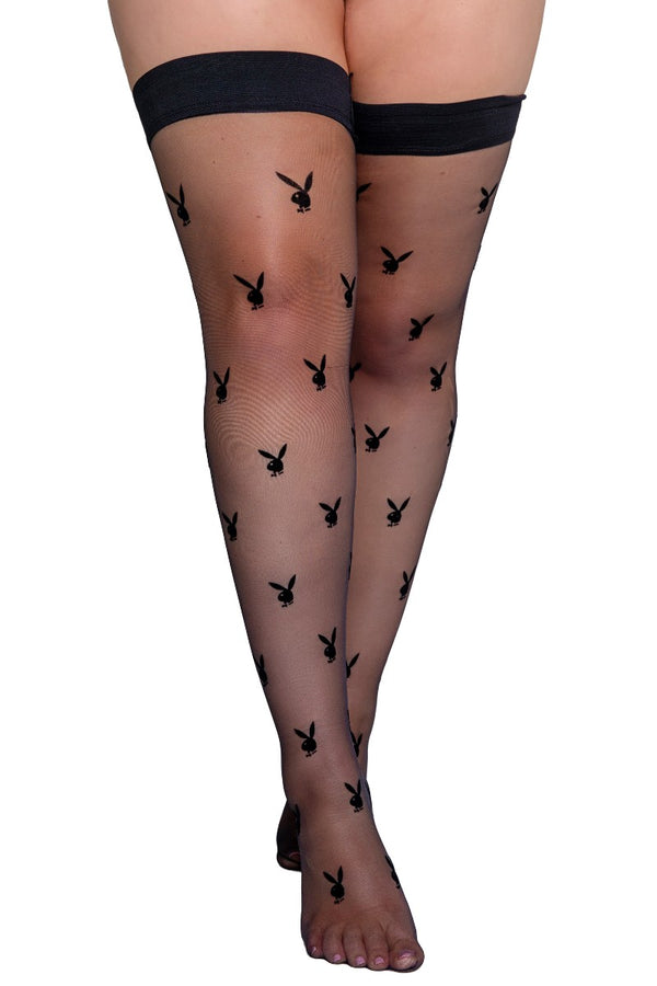 Playboy Bunny Noir Stockings Plus Size