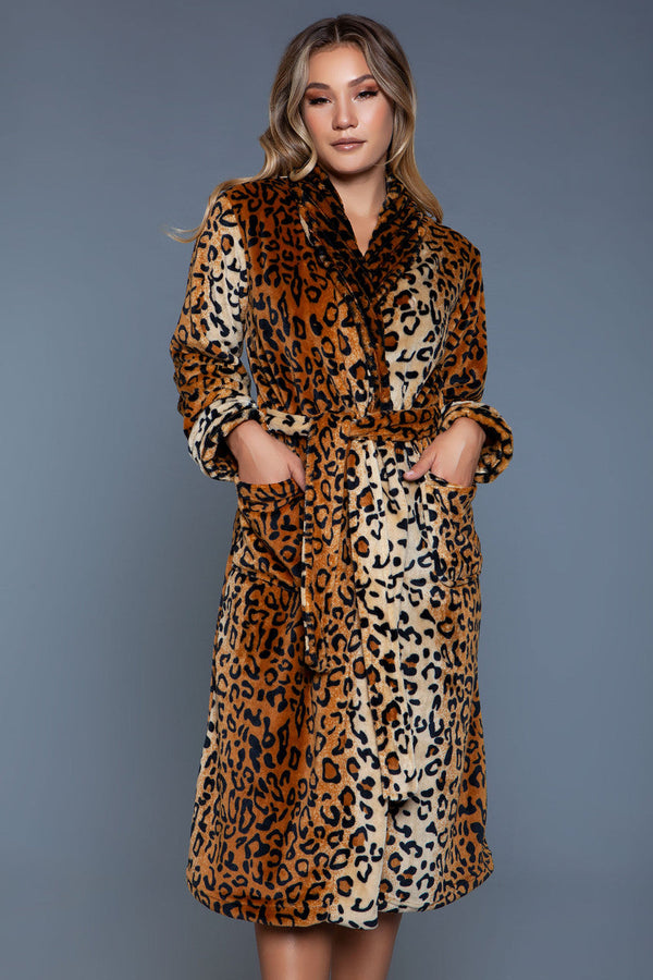 Leopard Flannel Robe