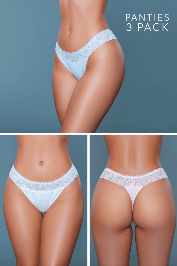 Devon Lace Thong 3 Pack