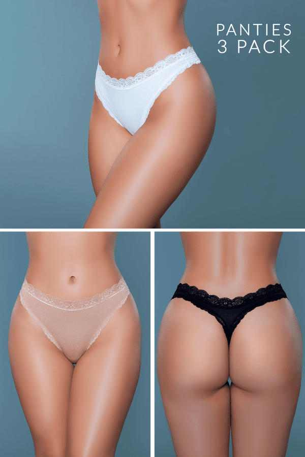 Mandy Lace Thong 3 Pack