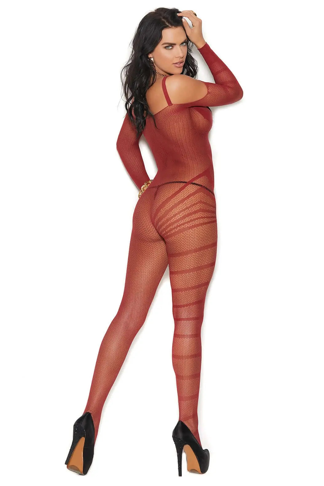 Cold Shoulder Crochet Bodystocking Elegant Moments - HOOSTLER